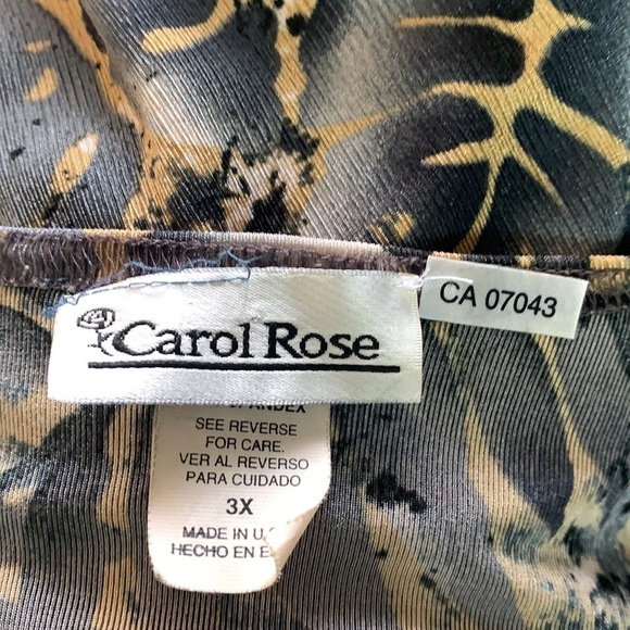 Carol Rose oversized long sleeve printed leaf blouse size 3X - Picture 7 of 11